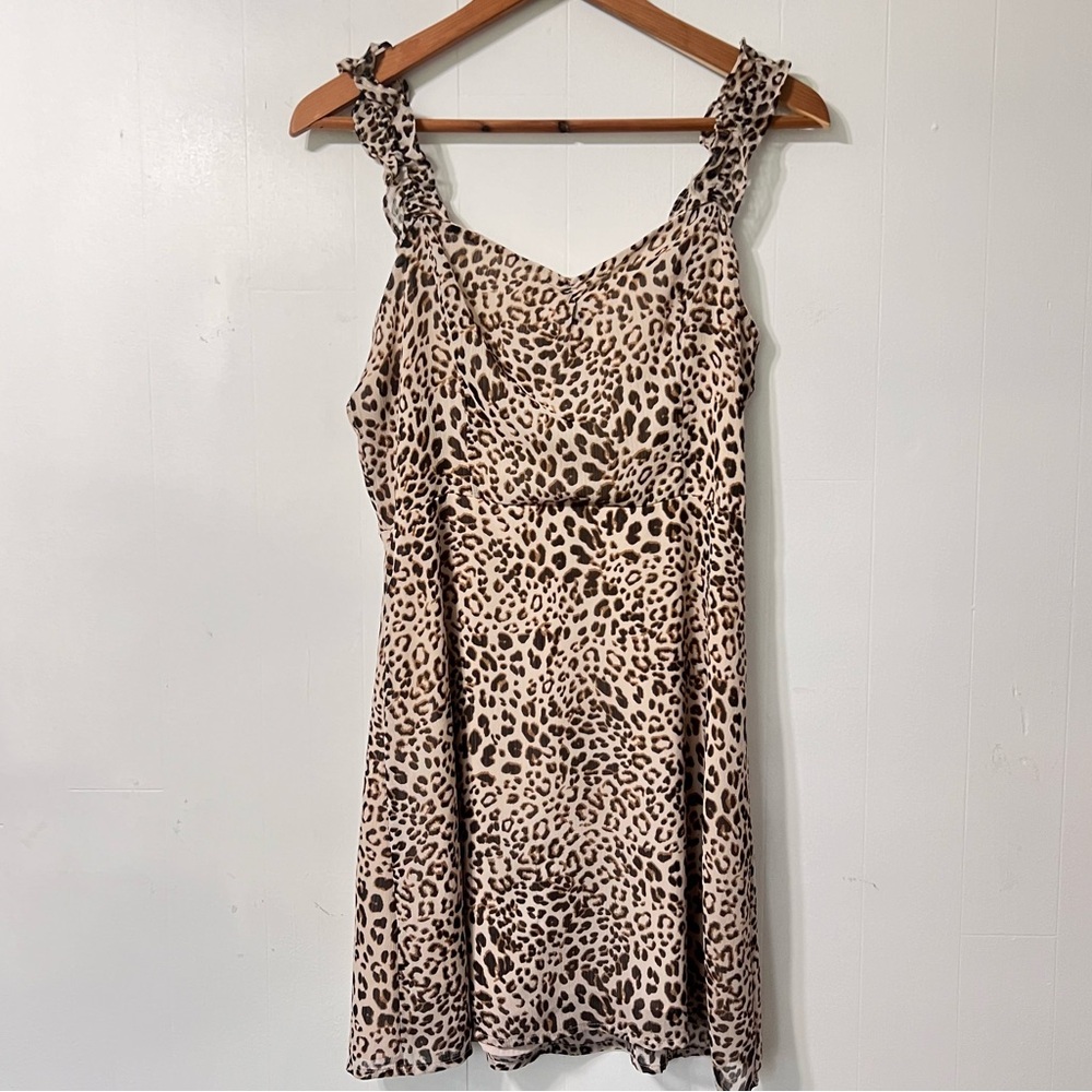 All in Favor Leopard Print Sleeveless Mini Dress Y2k Aesthetic Whimsygoth S